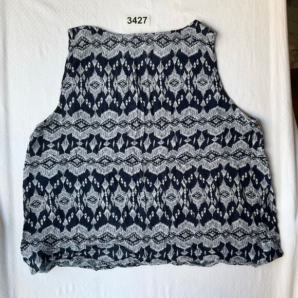 Kenar Women Sleeveless Rayon Summer Blouse size L, Black & Gray - Picture 7 of 7